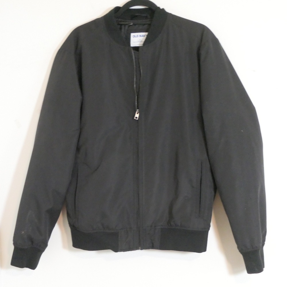 Old Navy Mens Prep Bomber Jacket M Black Minimalist Streetwear Normcore Gorpcore